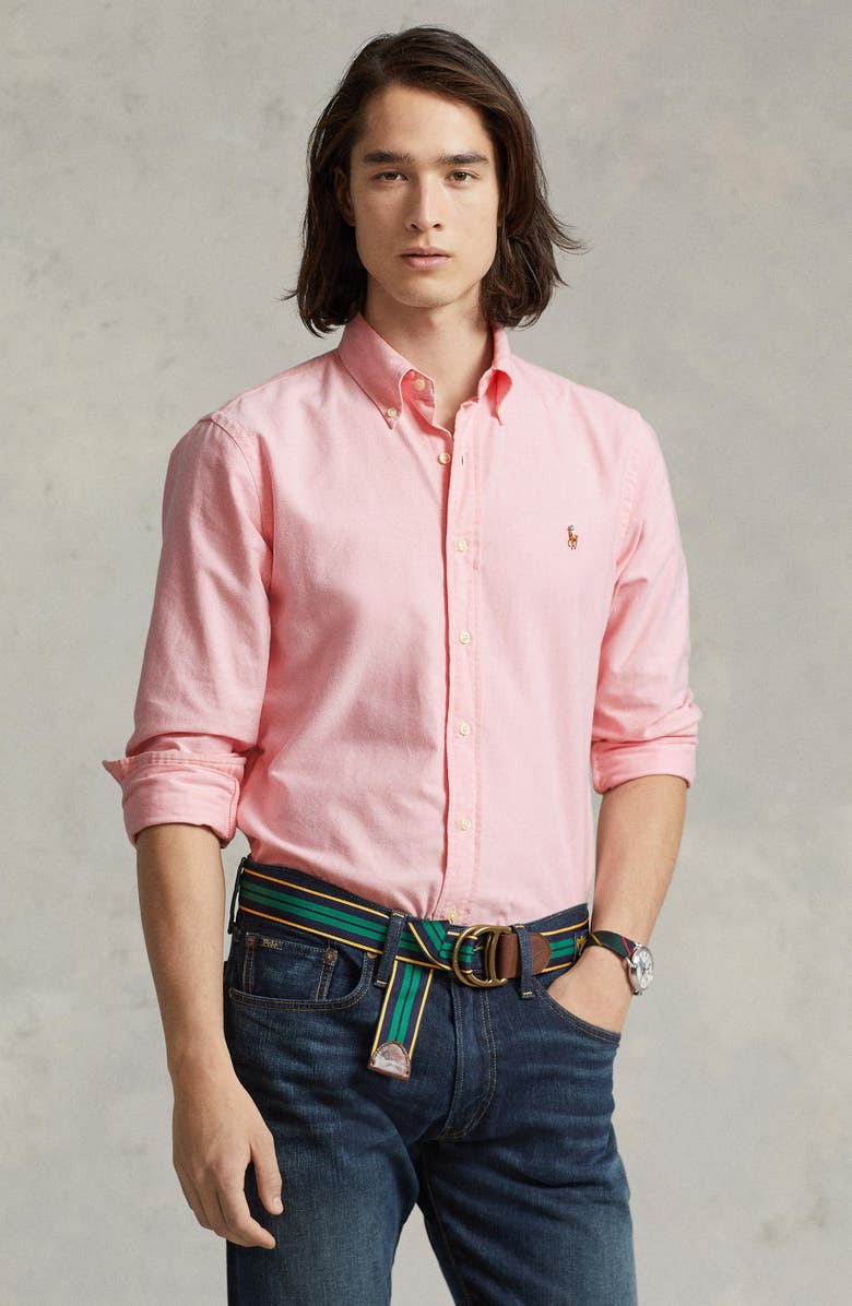 Polo Ralph Lauren Classic Oxford Button-Down Sport Shirt, Alternate, color, Pink