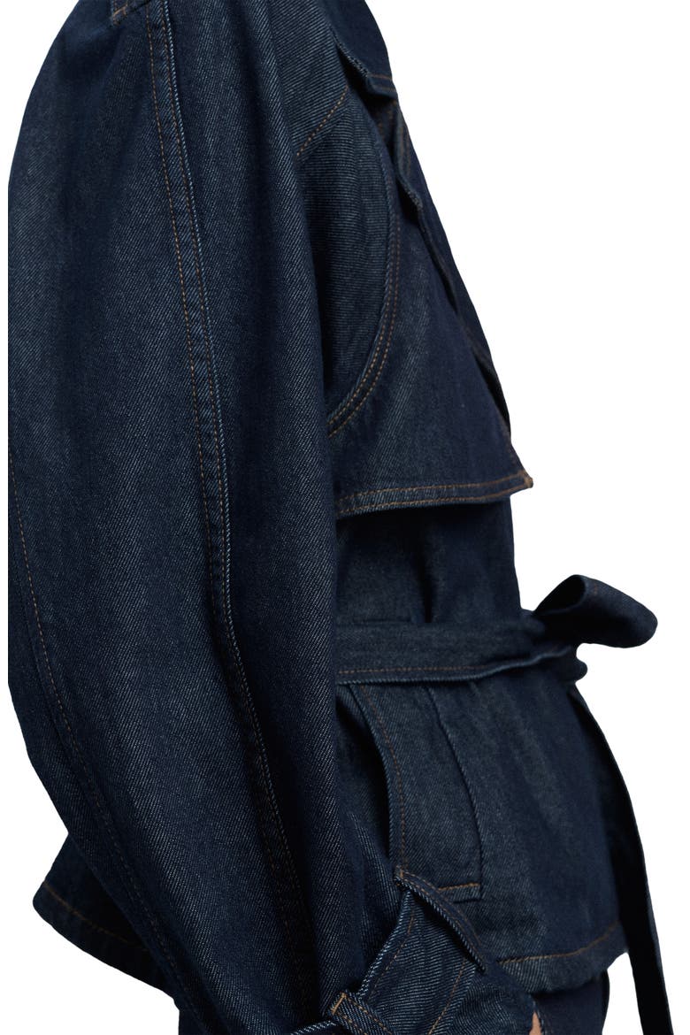 Denim Trench Jacket, Alternate, color, OPEN BLUE