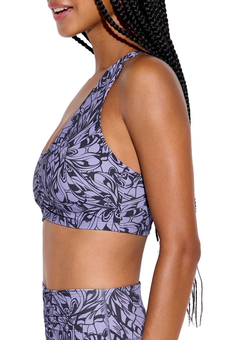 Manifest Calypso Ruched Sports Bra, Alternate, color, DAWN