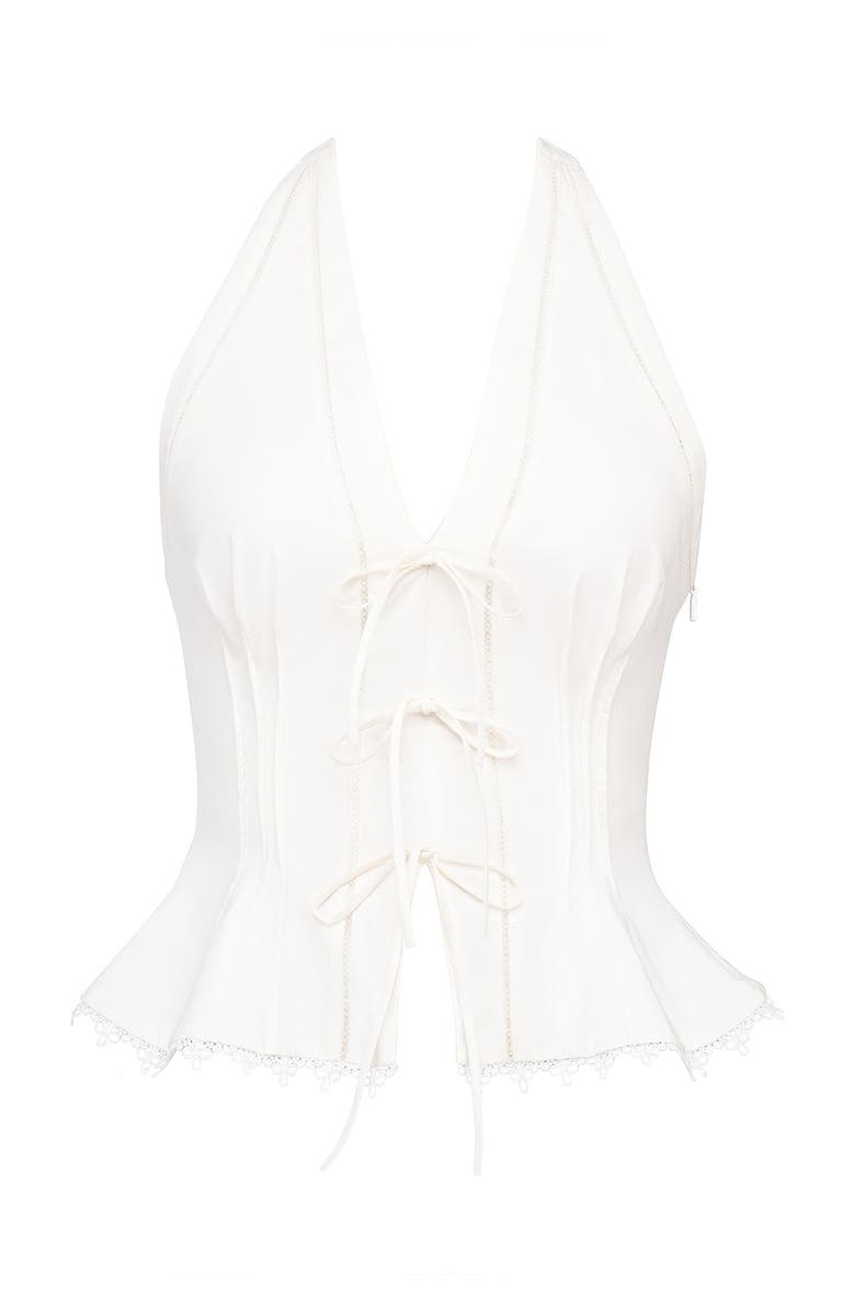 HOUSE OF CB Elana Halter Top, Alternate, color, White