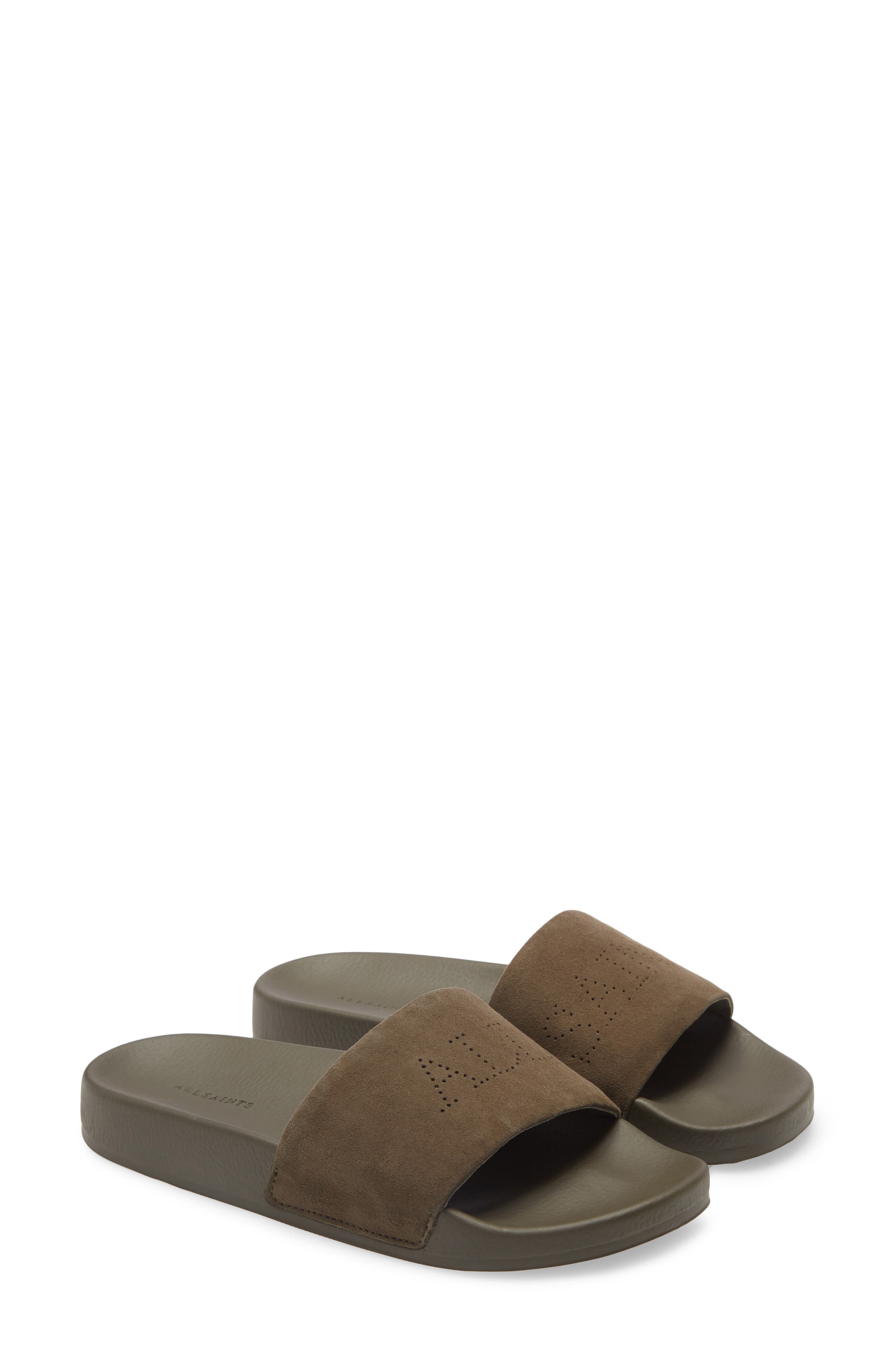 Karli Slide Sandal, Main, color, KHAKI SUEDE