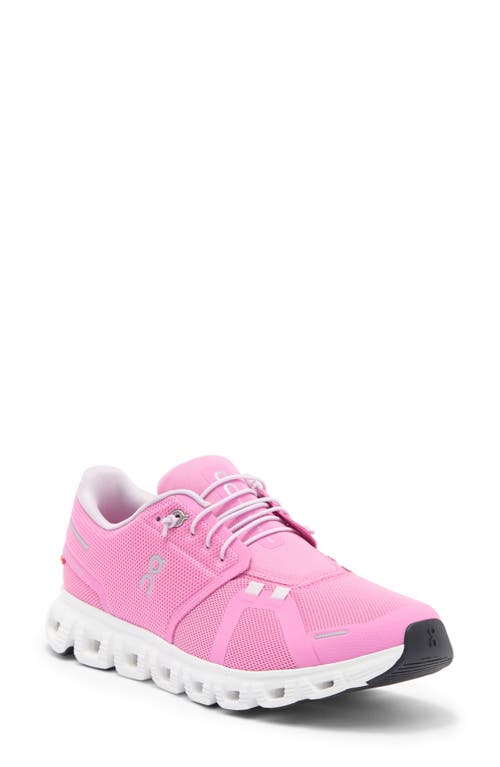 On Low Top Sneakers With Mesh Upper And Rubber Outsole In Raspberry/white