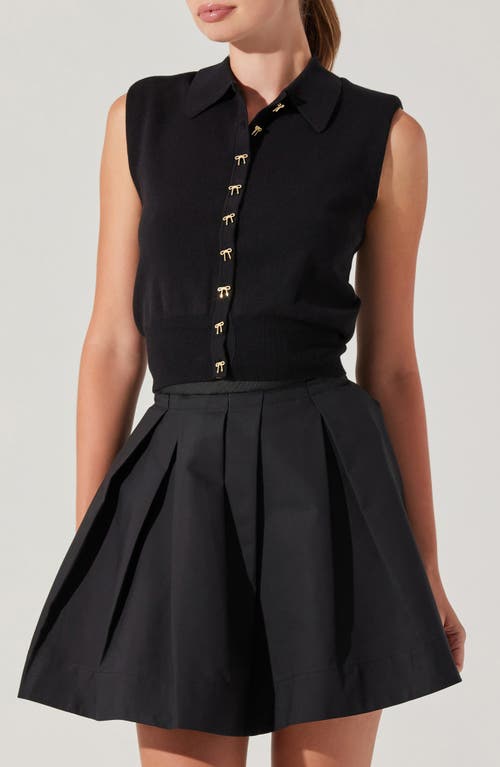 Astr The Label Kori Collared Cotton Sweater Vest In Black