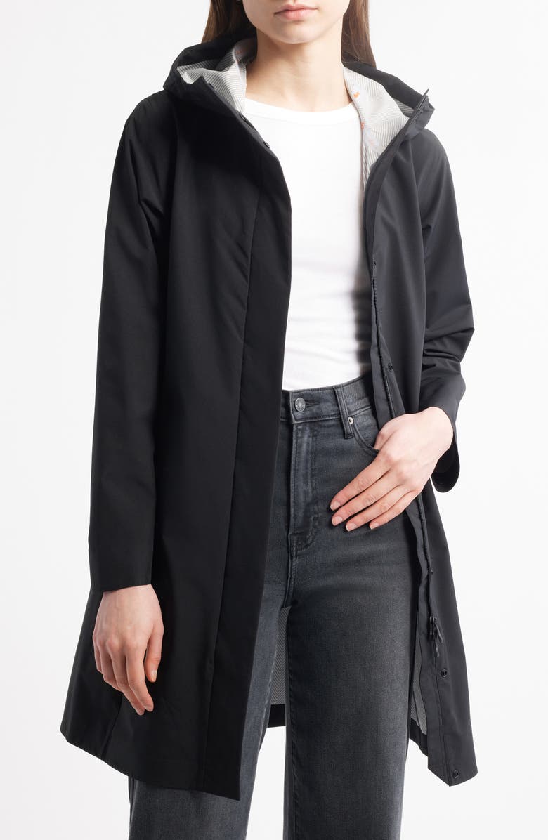 Save The Duck Maya Waterproof Hooded Raincoat, Alternate, color,