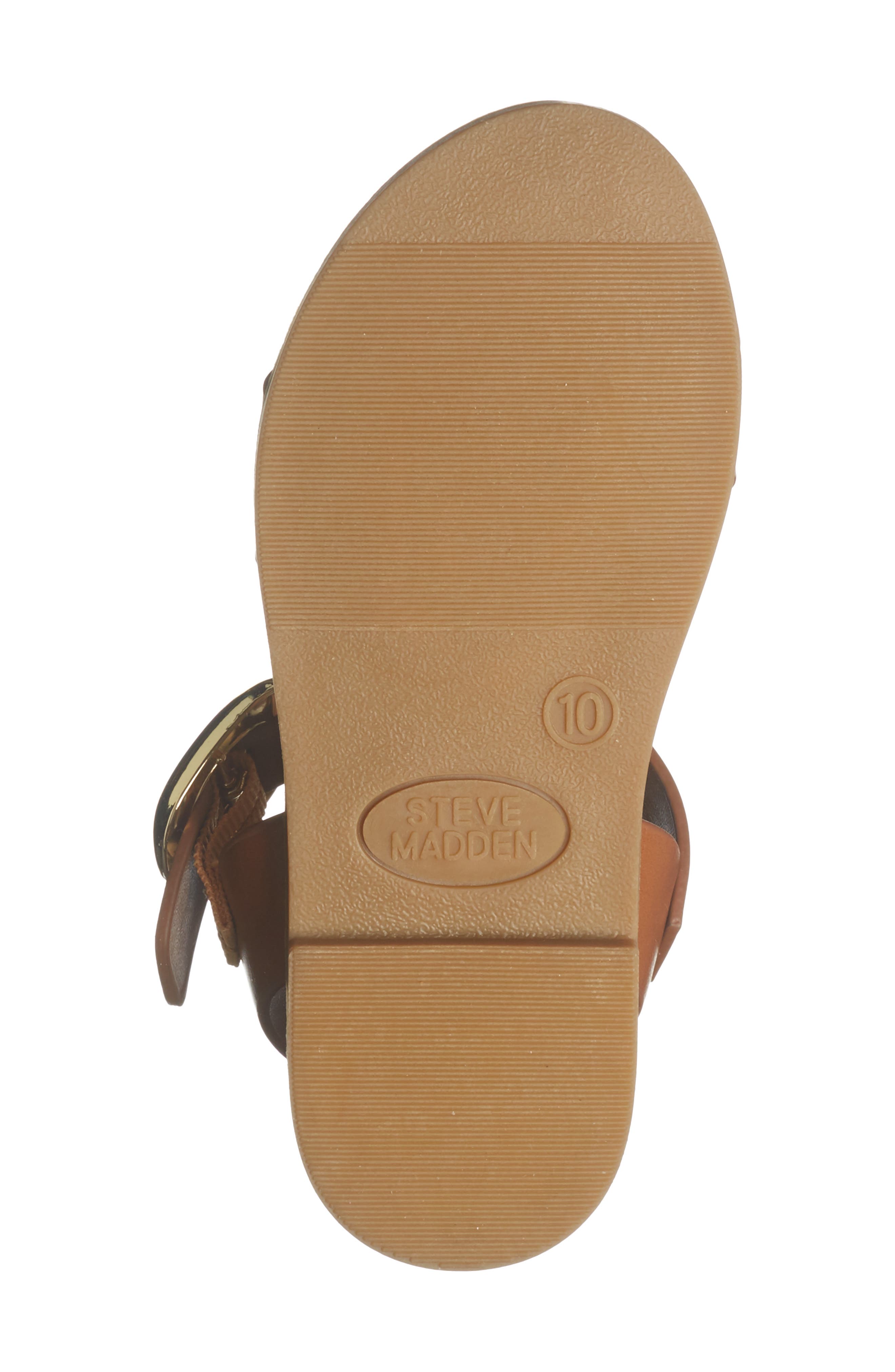 Steve Madden Kids' Tacee Flat Sandal, Alternate, color, Cognac