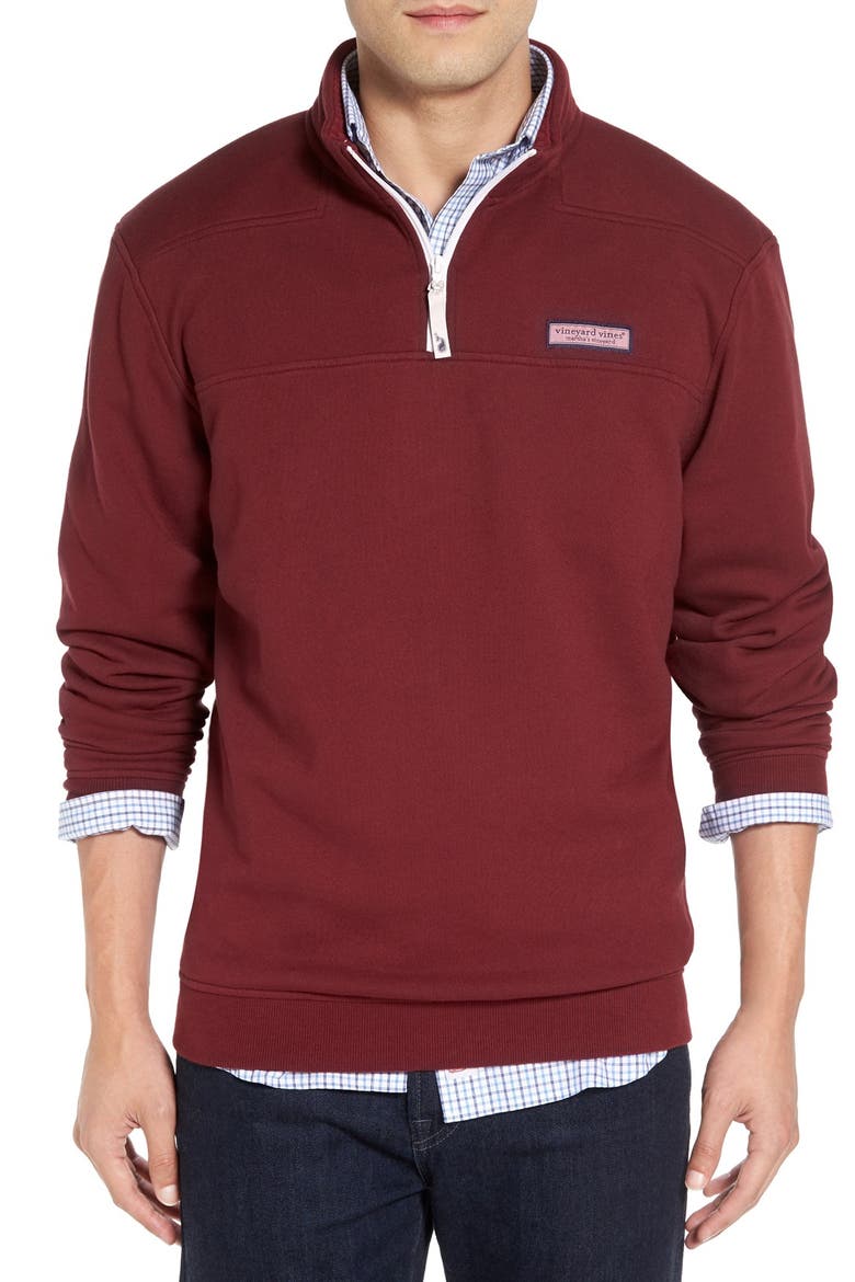'Collegiate Shep' Quarter Zip Pullover, Main, color, CRIMSON