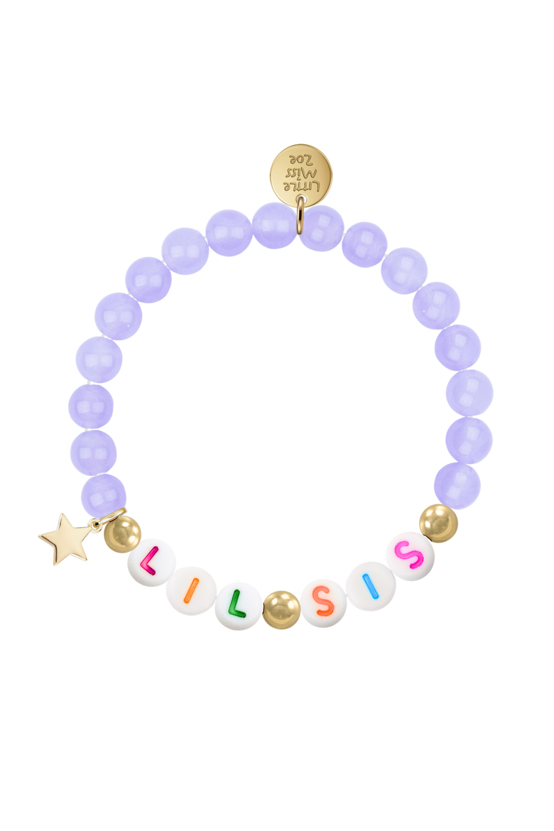 Semi-Precious Gemstone Lil Sis Bracelet in Gift Pouch, Main, color, Lavender