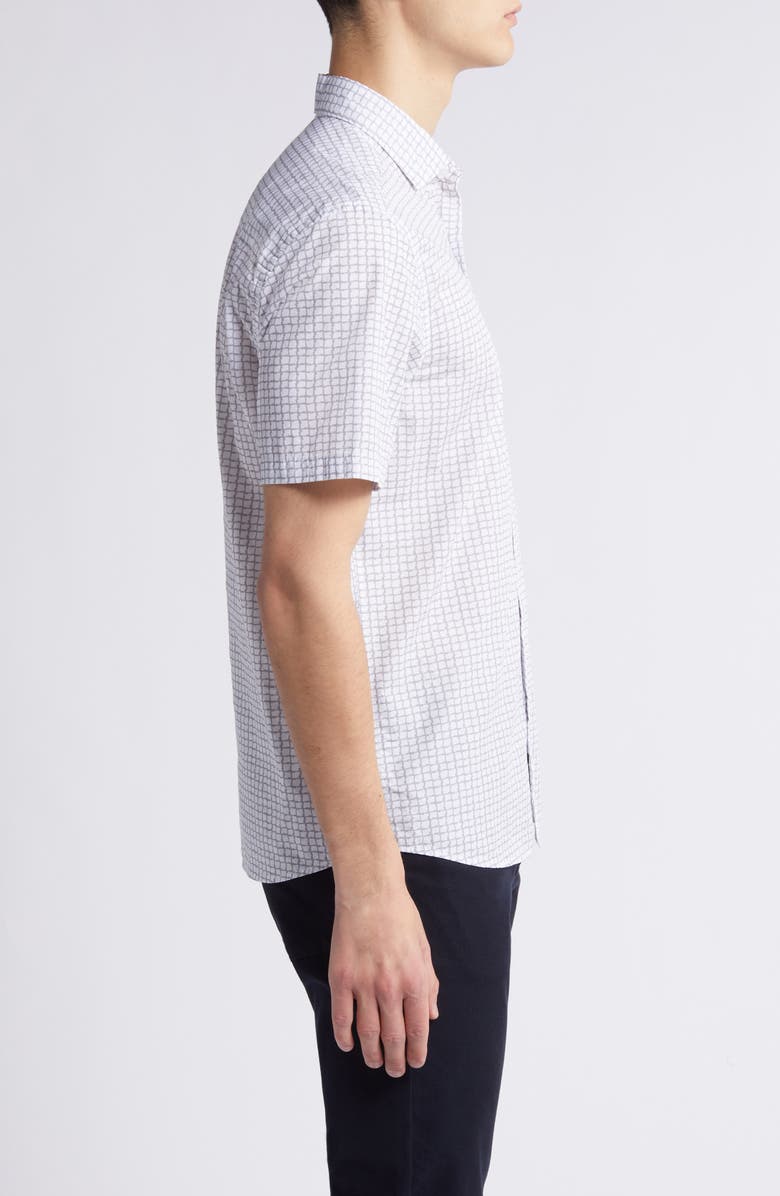 Robert Barakett Firdale Geo Print Short Sleeve Button-Up Shirt, Alternate, color,