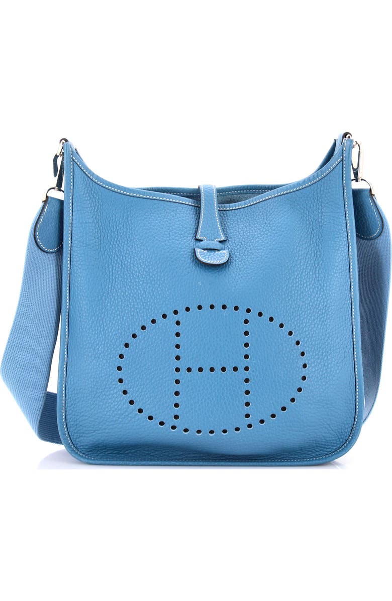 Pre-Owned Hermes Evelyne Bag Gen II Clemence PM, Main, color, Bleu Jean