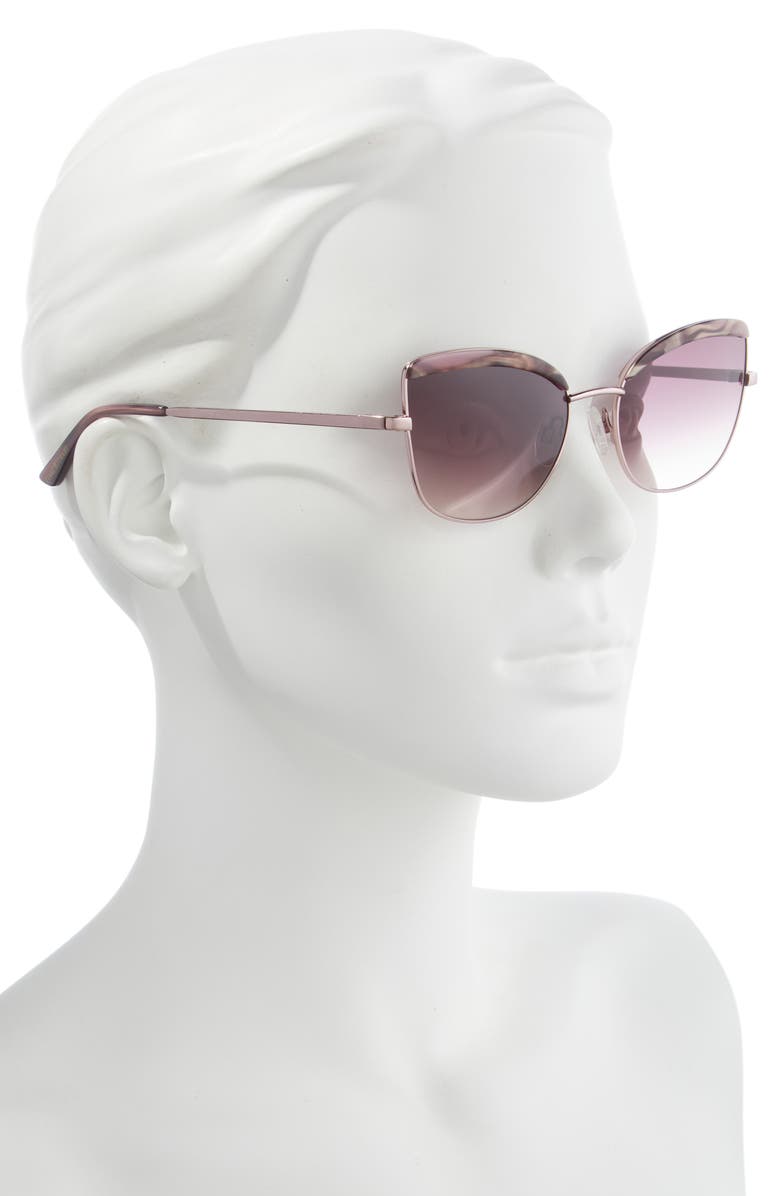 Isaac Mizrahi New York 55mm Gradient Cat Eye Sunglasses, Alternate, color, Rose