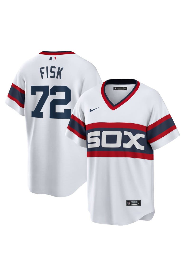Men's Nike Carlton Fisk White Chicago White Sox Home Cooperstown Collection Team Player Jersey, Main, color, White