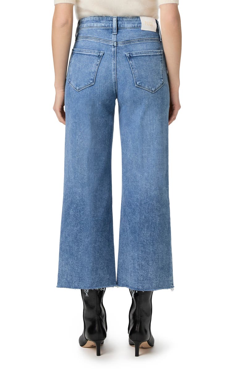 PAIGE Anessa High Waist Raw Hem Wide Leg Jeans, Alternate, color, 