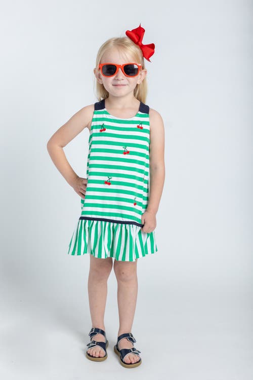 Florence Eiseman Stripe Knit Dress With Cherries In Multi