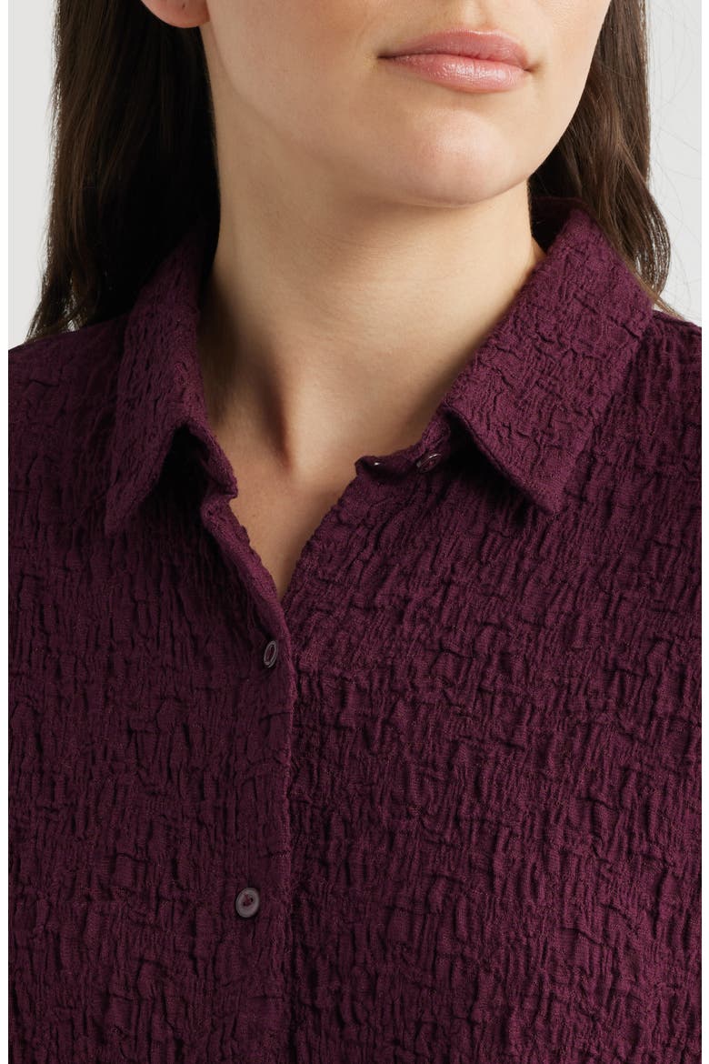 Classic Collar Stretch Organic Cotton Blend Button-Up Shirt, Alternate, color, WINE