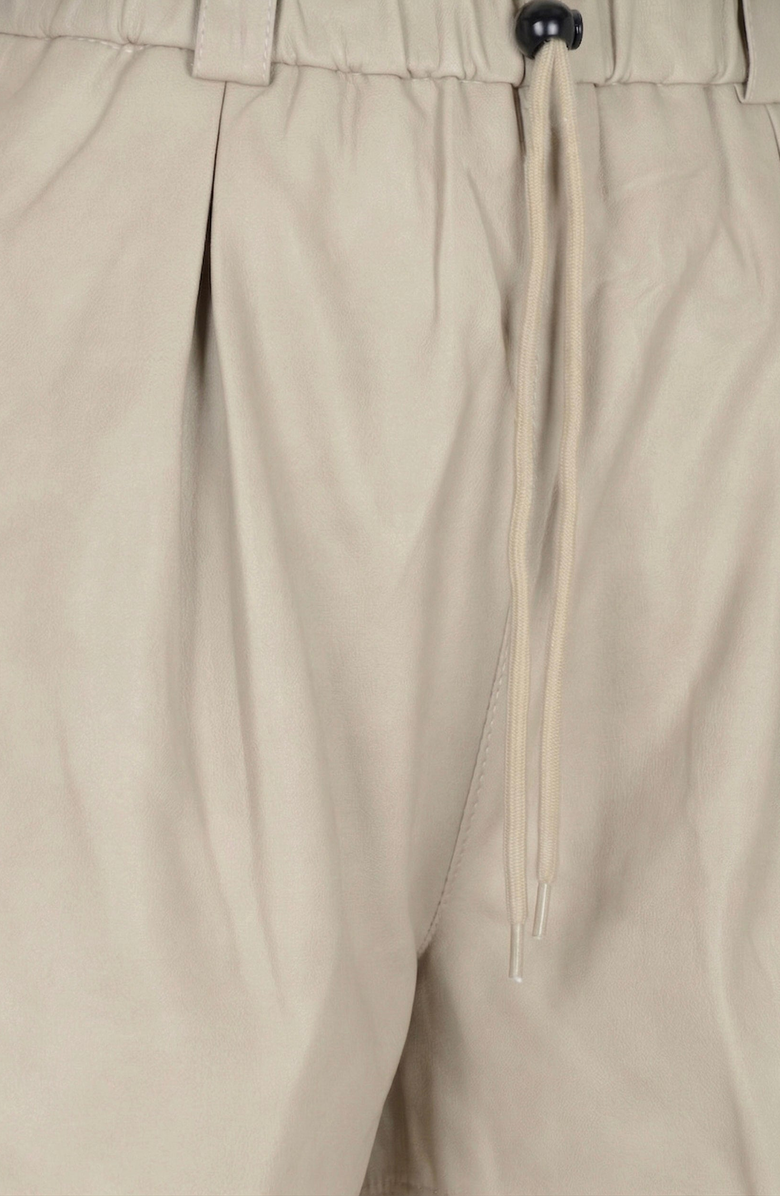 Modenaire High Waist Shorts with Drawstring Waistband, Alternate, color, Beige