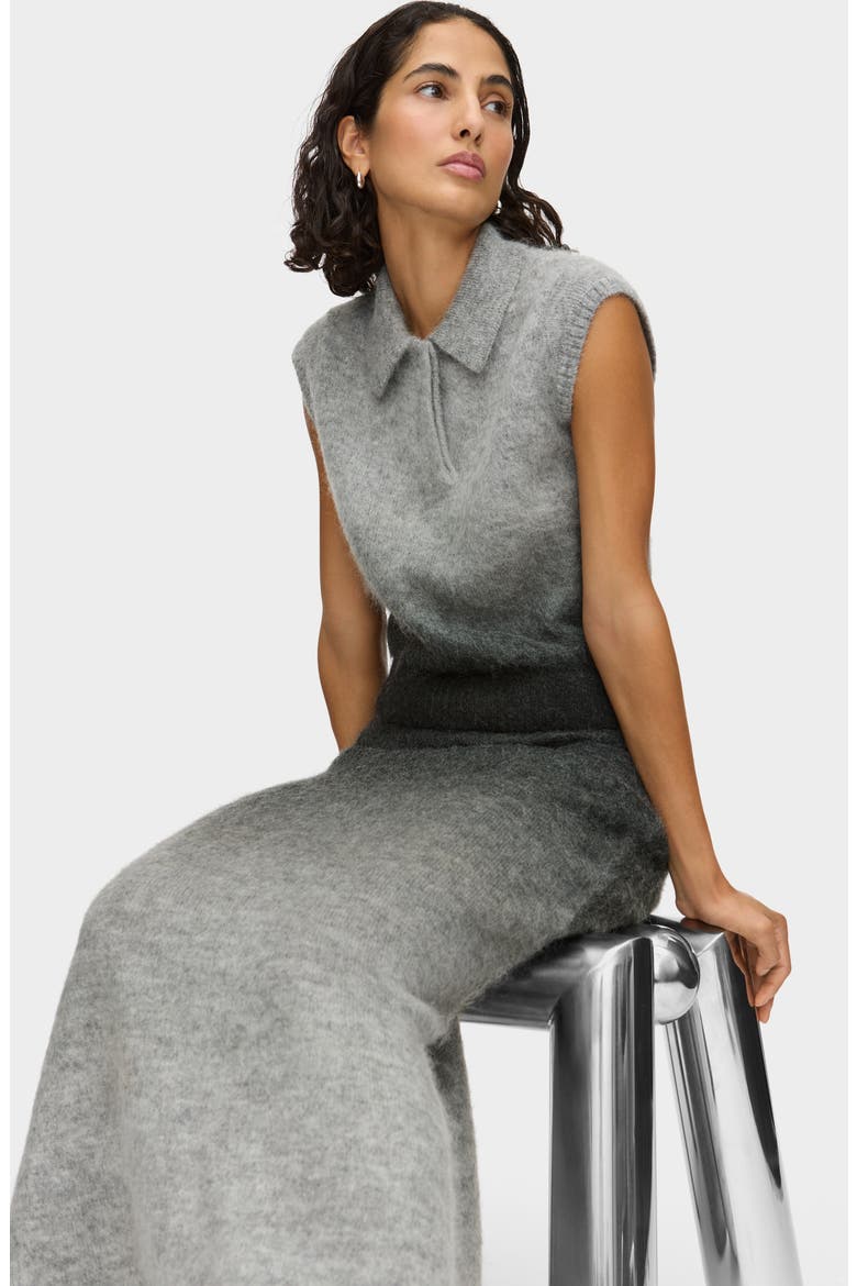 Lexi Polo Sweater, Alternate, color, GREY OMBRE
