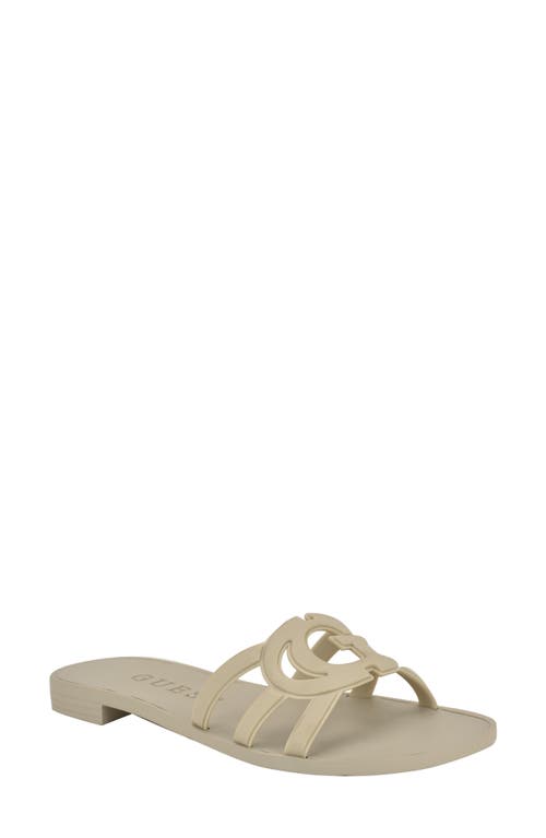 Guess Elyho Jelly Slide Sandal In Neutral
