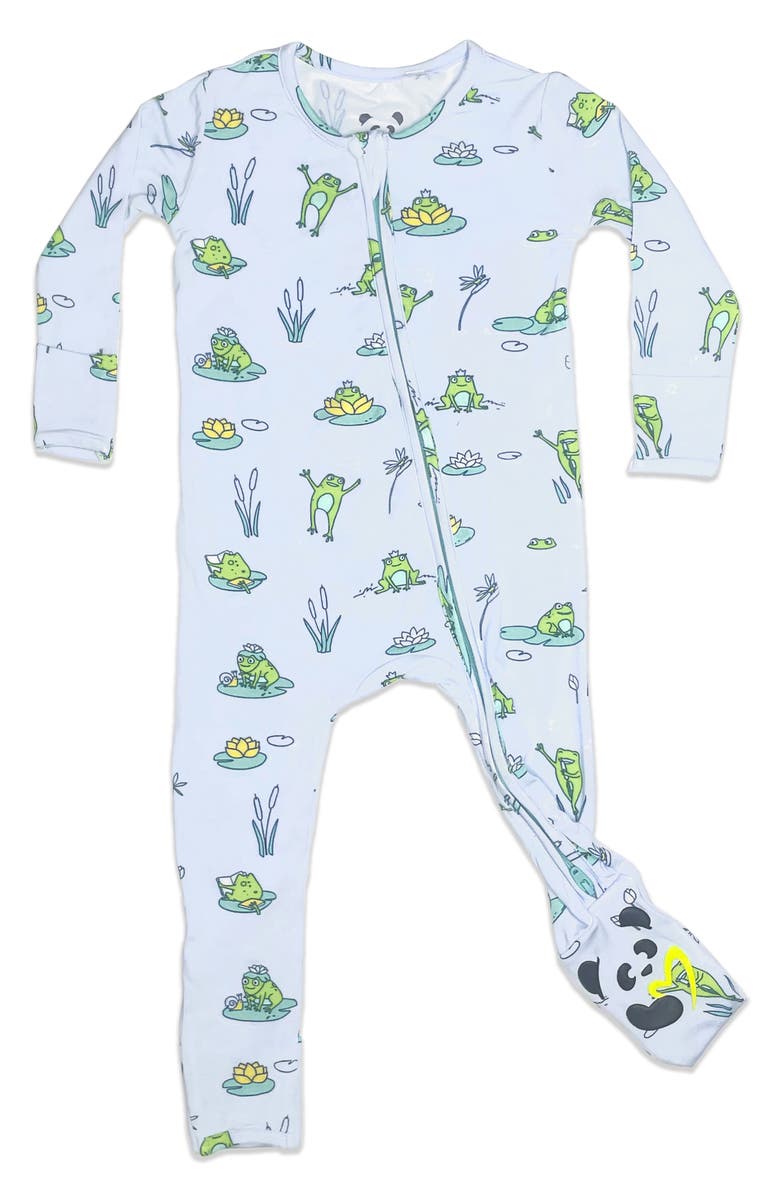 Bellabu Bear Kids' Frogs Fitted Convertible Footie Pajamas, Main, color,