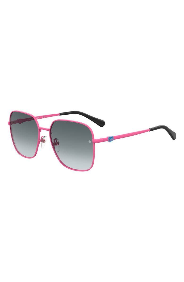 Chiara Ferragni 57mm Square Metal Sunglasses, Alternate, color,