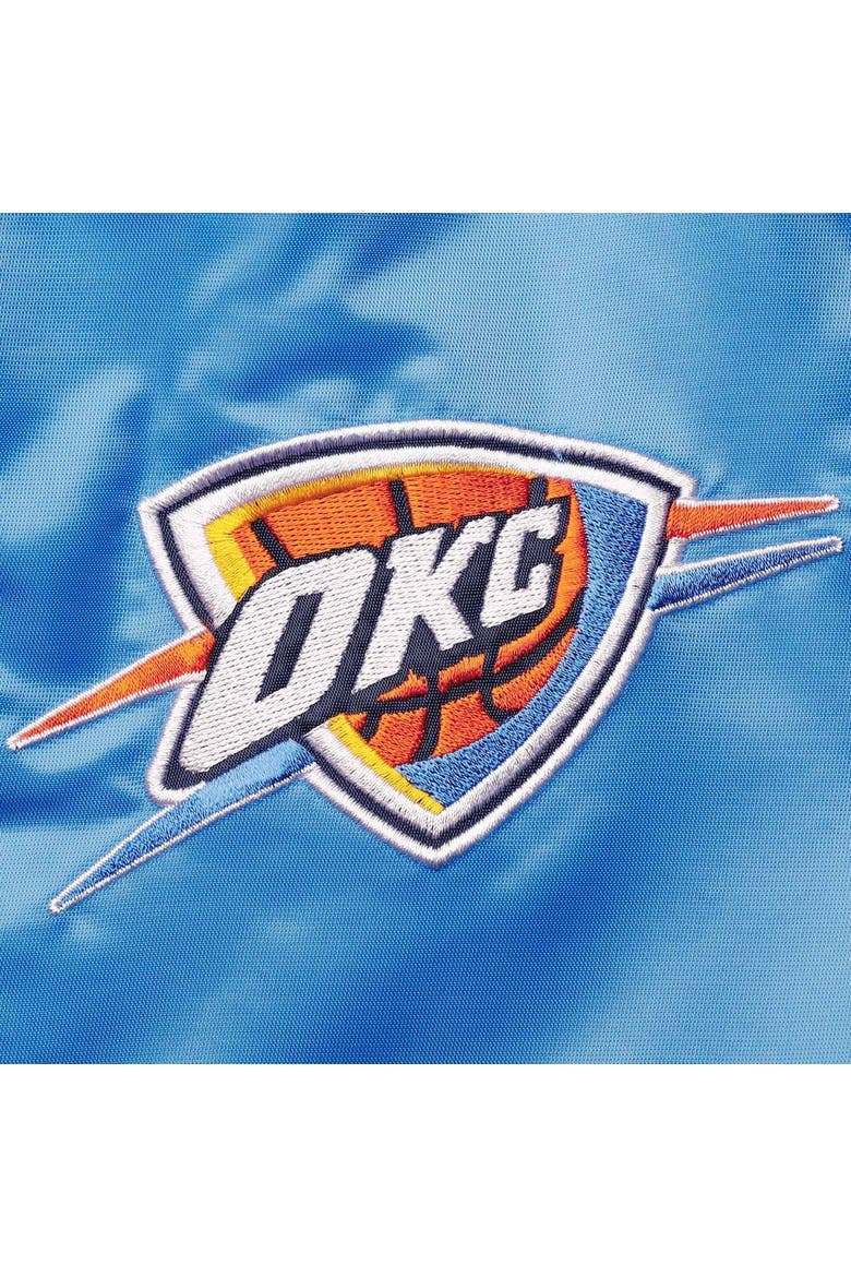 Men's Starter Orange/Blue Oklahoma City Thunder 75th Anniversary Leader Color Block Satin Full-Snap Jacket, Alternate, color, Orange