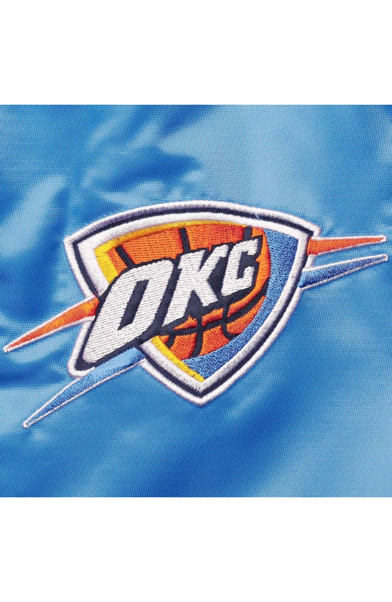 STARTER Men's Starter Orange/Blue Oklahoma City Thunder 75th Anniversary Leader Color Block Satin Full-Snap Jacket, Alternate, color, 