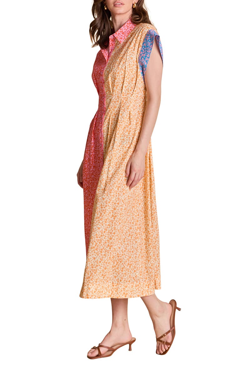 Colorblock Shirtdress, Alternate, color, ORANGE MULTI