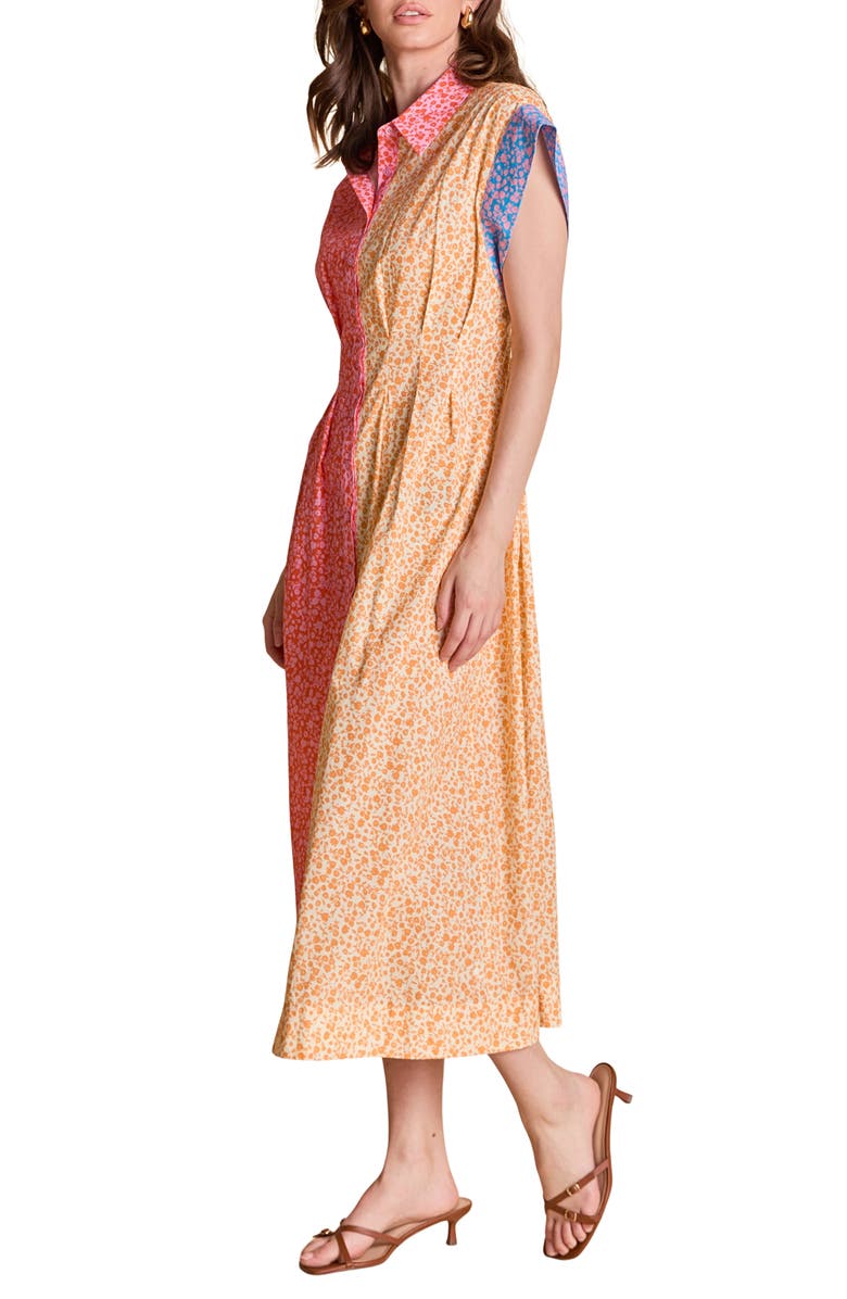 English Factory Colorblock Shirtdress, Alternate, color, Orange Multi