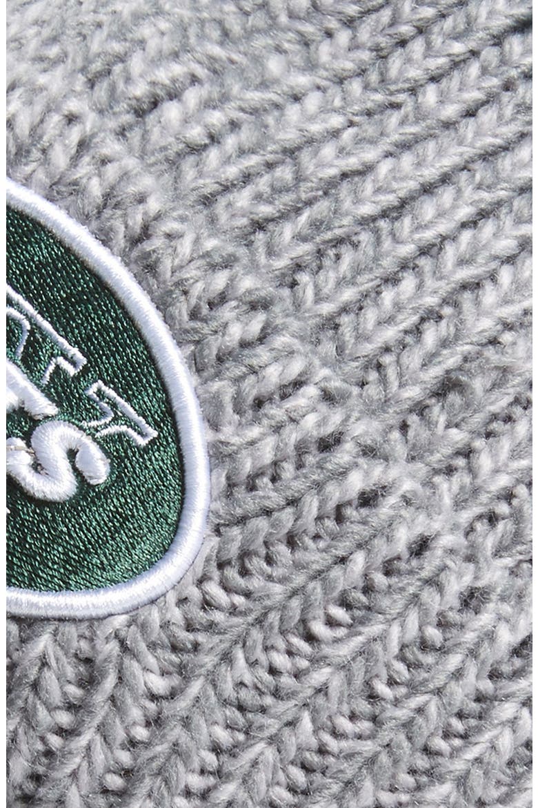 Cap 'Cuff Star - New York Jets' Pompom Knit Beanie, Alternate, color, GREY