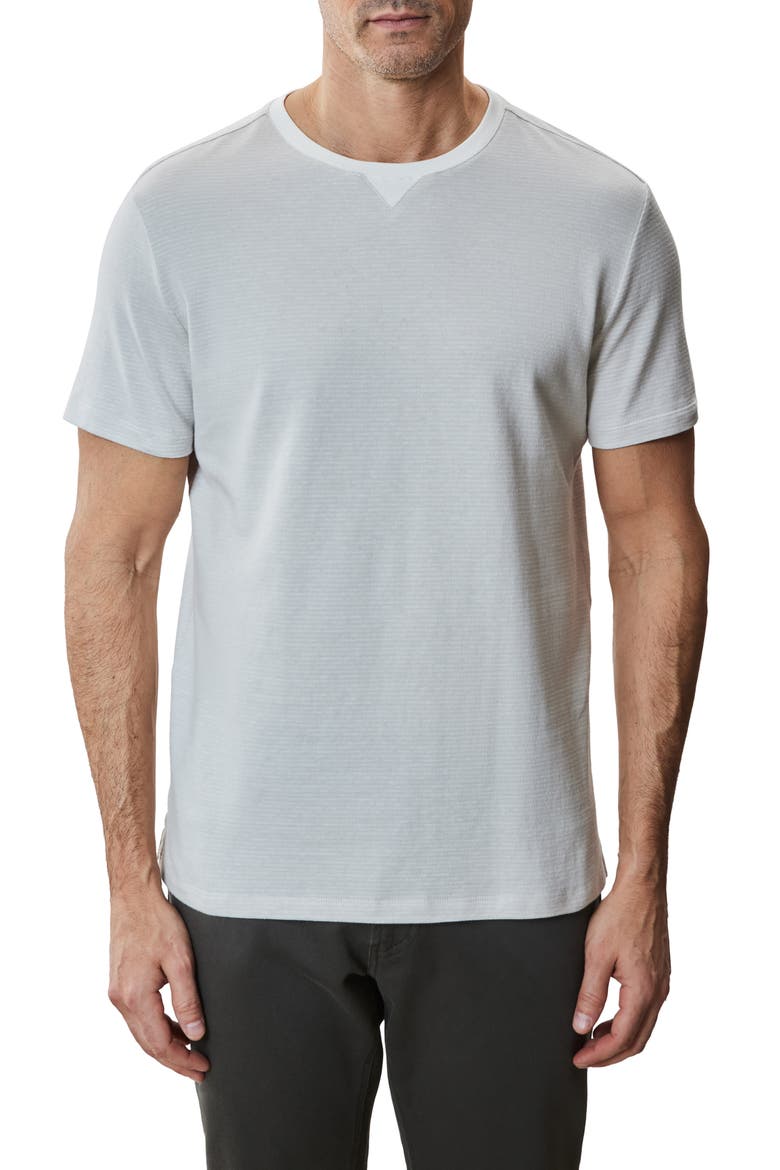 Fitch Feeder Stripe Rib Trim T-Shirt, Main, color, LIGHT GREY
