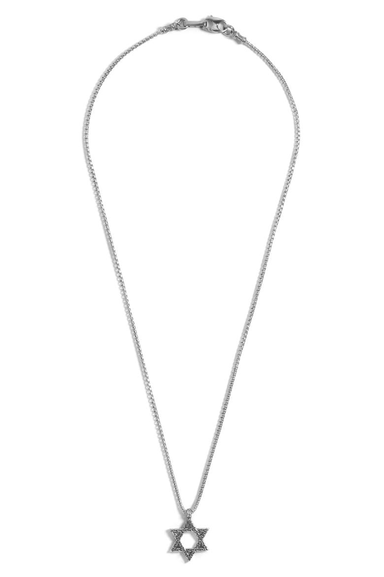 Men's Star of David Pendant Necklace, Main, color, SILVER