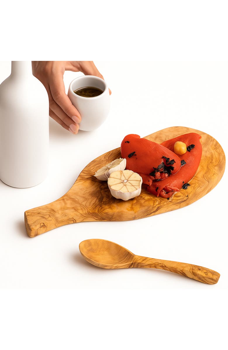 Gharyan Stoneware Natural Olive Wood Cheese Board, Alternate, color, Natural