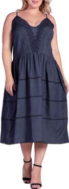 Standards & Practices Azha Lace Trim Fit & Flare Dress