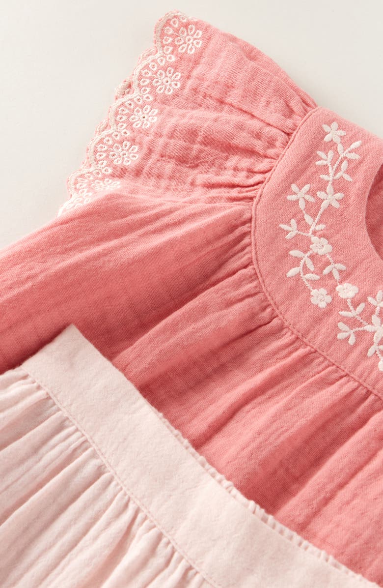 Nordstrom Flutter Sleeve Cotton Gauze Top & Shorts Set, Alternate, color, Coral Mauve- Pink