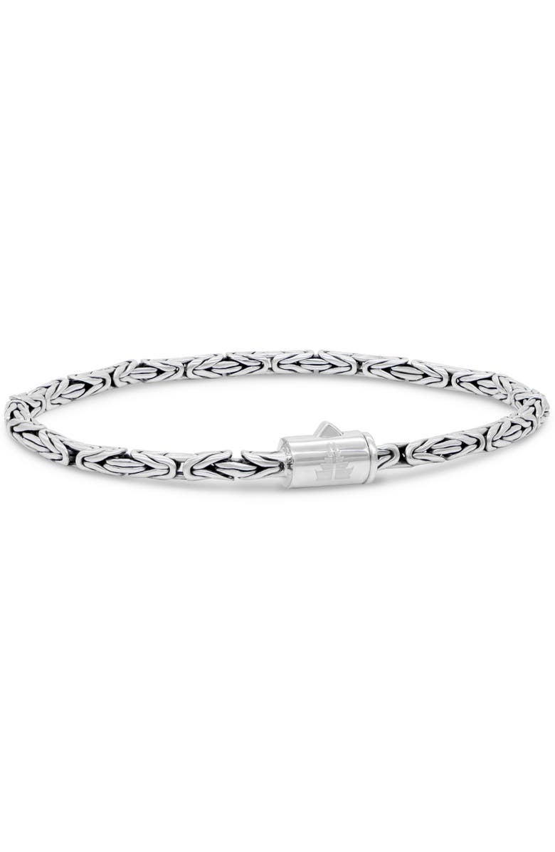 DEVATA Borobudur Round 3mm Chain Bracelet in Sterling Silver, Main, color, Silver