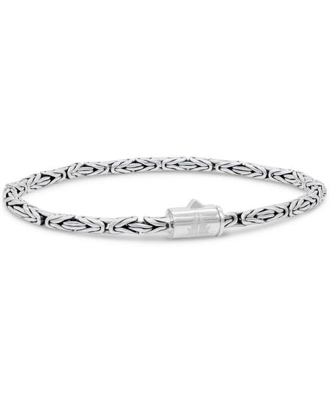 Borobudur Round 3mm Chain Bracelet in Sterling Silver