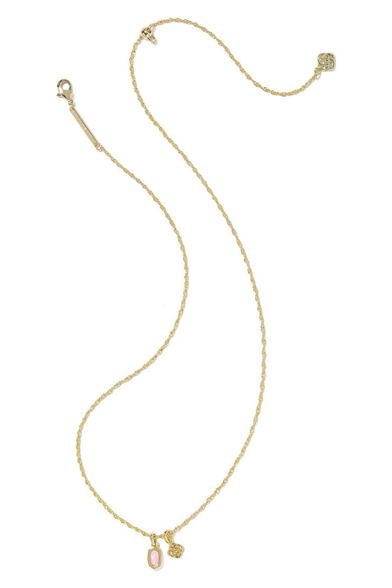 Mini Elisa Dira Lab Created Opal Pendant Necklace, Alternate, color, GOLD LIGHT PINK OPAL
