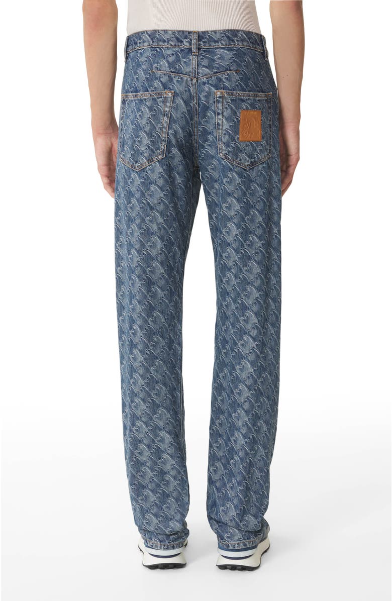 Lanvin Lunar Year Jacquard Denim Pants, Alternate, color, Blue