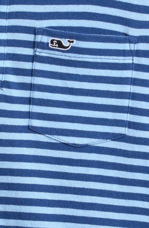 Vineyard Vines Kids' Island Stripe Pocket Polo In Blue