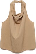 MANGO Draped Halter Top