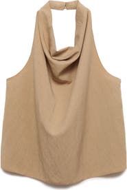 MANGO Draped Halter Top