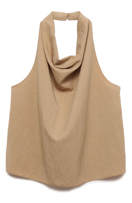 Mango Draped Halter Top In Brown