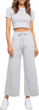 Petal & Pup Ayers Crop Sweater & Wide Leg Pants Set