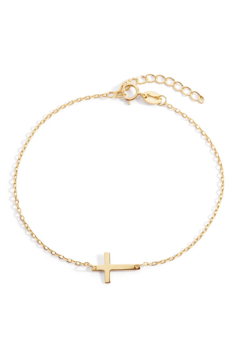 Mint
Lily Cross Charm Bracelet, Main, color, 18K Gold Over Sterling Silver