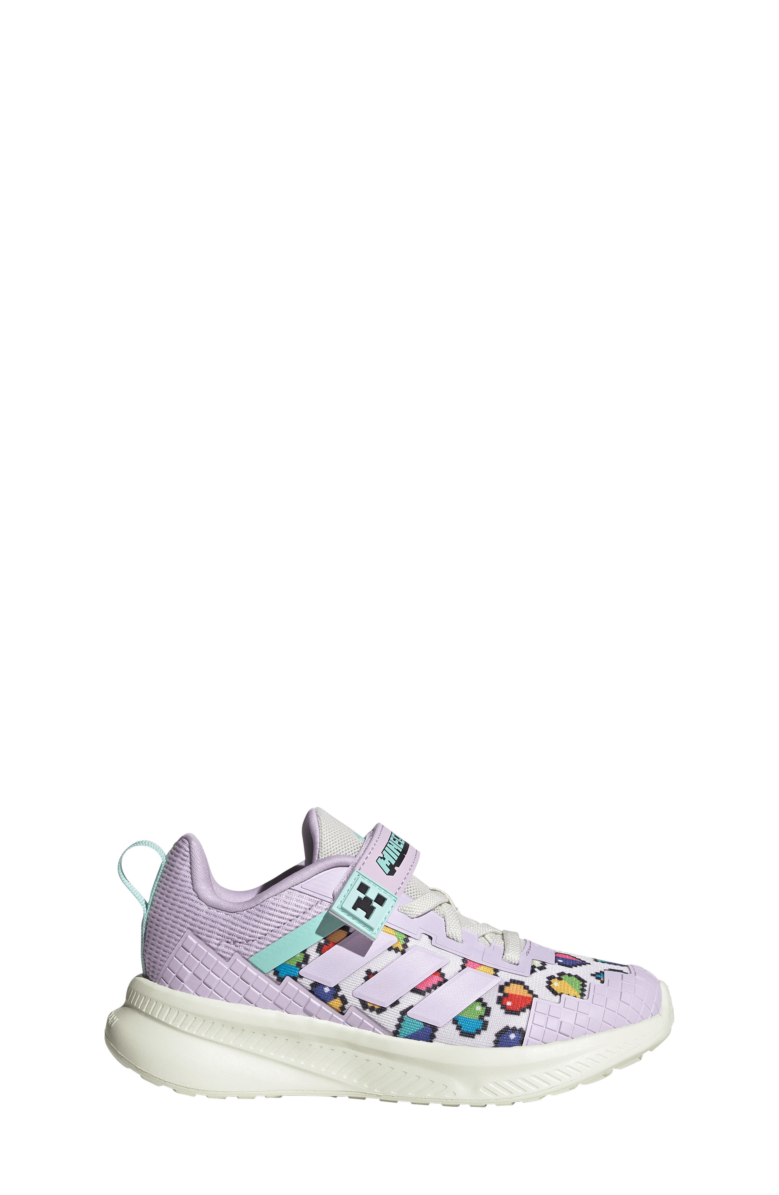 adidas x Minecraft<sup>®</sup> Kids' Fortarun 4.0 Sneaker, Alternate, color, Lavender/ Ice