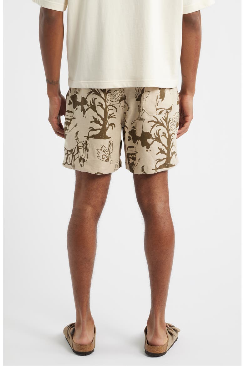 Poplan Porto Linen Drawstring Shorts, Alternate, color, BEIGE