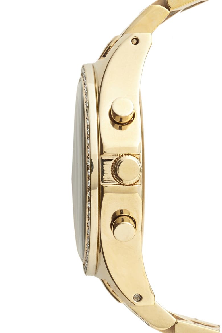 'Henry' Chronograph & Crystal Topring Watch, 40mm, Alternate, color, GOLD