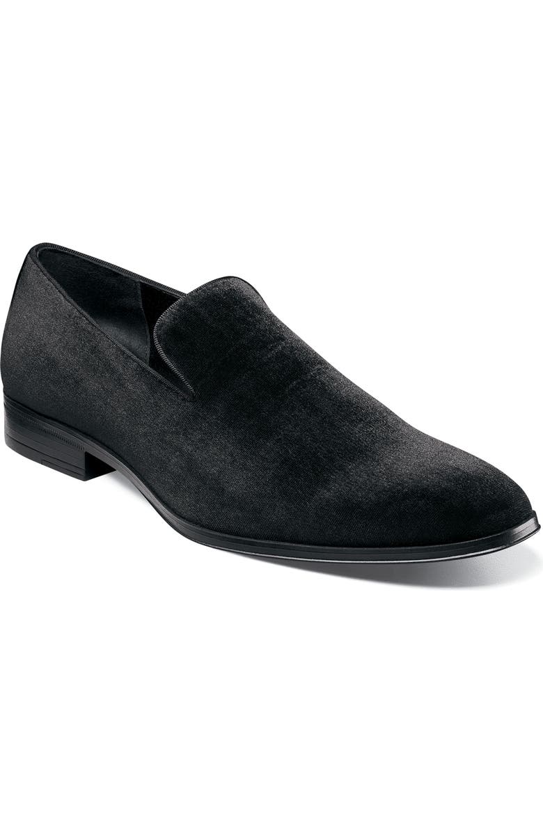 Stacy Adams Savian Velour Loafer, Main, color, Black