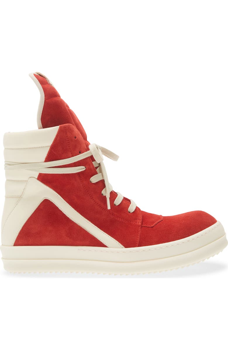 Rick Owens Geobasket High Top Sneaker, Alternate, color, Carnelian/ Milk/ Milk