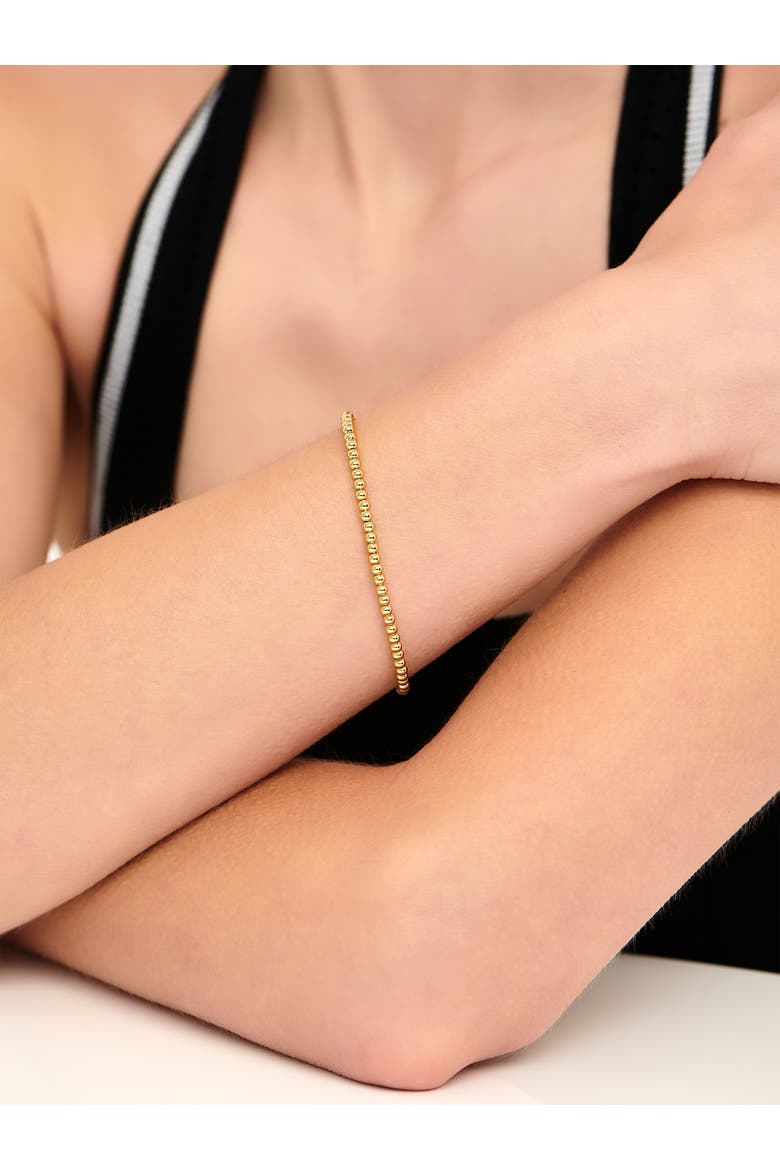 3mm Beaded Ball Chain Bracelet in Gold Plated Sterling Silver, Alternate, color, Yellow Gold