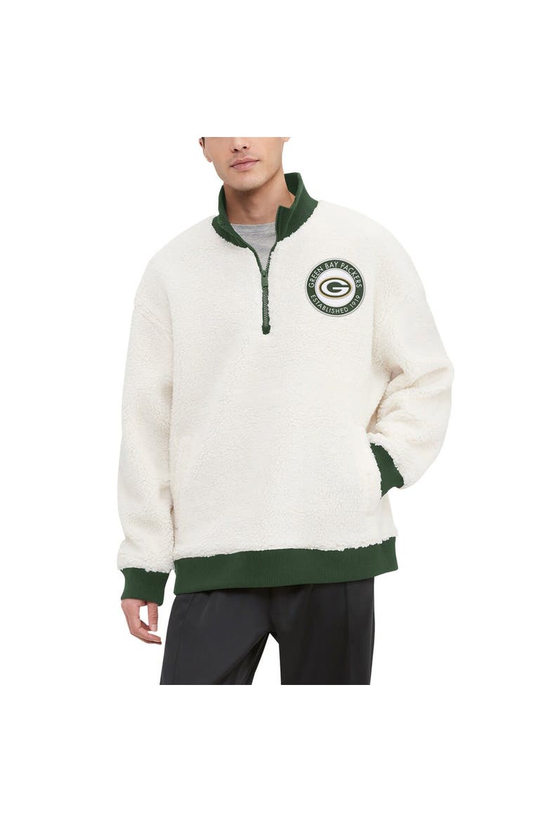 Men's Tommy Hilfiger  Cream Green Bay Packers Jordan Sherpa Quarter-Zip Sweatshirt, Alternate, color, Cream